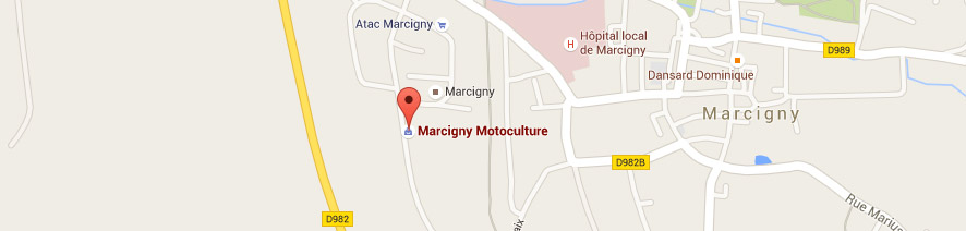 Carte Google Map du magasin Marcigny Motoculture, Marcigny -Saône-et-Loire (71)
